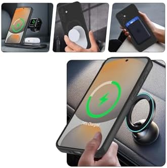 ile uyumlu Galaxy A36/A56 Kılıf MagSafe ile uyumlu Halkalı Extra Standlı Içi Kadife Yumuşak Renkli Silikon Kapak - pembe