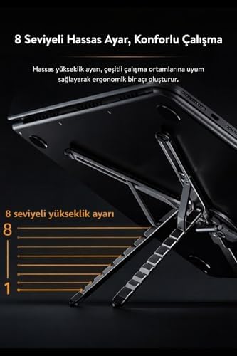 Katlanabilir Portatif Laptop Standı Manyetik Telefon ve Tablet Tutucu Tripod 4 in 1 DS-500