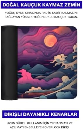 8 Farklı Desenli Baskılı Model Black Deer XXL Gaming Mouse Pad 90x40 cm – Dikişli Kenar, Kaymaz Taban, Dijital Tasarım, Hassas Takip, Ultra Geniş Oyuncu Mousepad (Japon Dalgası 90x40 cm)