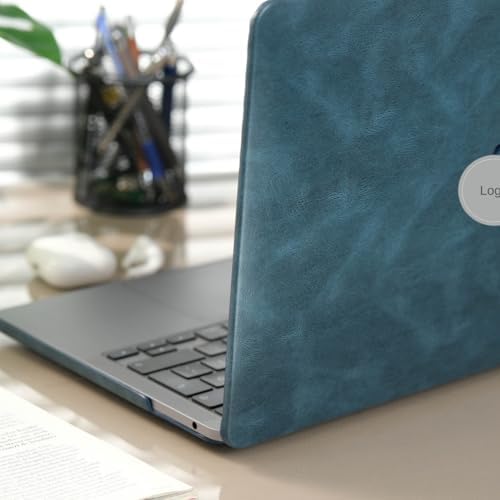 Macbook Air Kılıf 13 inç Deri Leat01 Eski USB Girişli Model 2010-2017 A1369 A1466 ile Uyumlu Lacivert