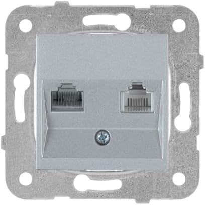 Novella/Trenda Gümüş Data ve Nümeris CAT5e ve CAT3 Mekanizma ve Düğme/Kapak Vakumlu Paket