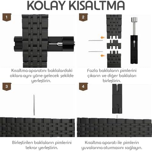 ile Uyumlu Prestige Model 22mm Çelik Kordon GT6/GT6 Pro/GT5/GT5 Pro/GT4/GT3/GT3 Pro/GT2/GT2 Pro 46mm için Katlanır Toka Mekanizmalı Paslanma Yapmayan Metal GT6 46mm Kordon