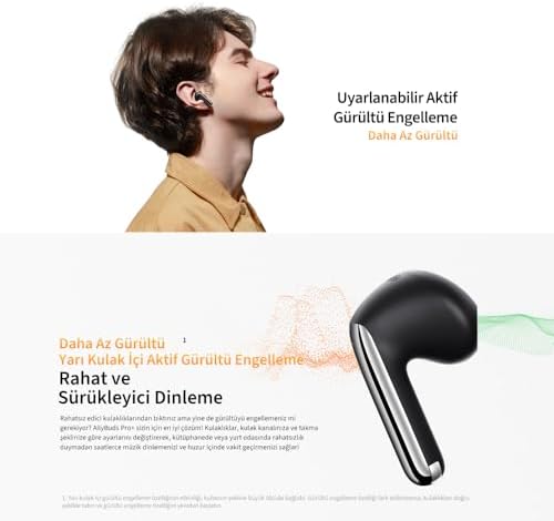 QCY HT10 Ailybuds Pro Plus Adaptif Anc Hi-res Ldac Aı 6 Mikrofon Bluetooth 5.3 Kablosuz Kulaklık Beyaz