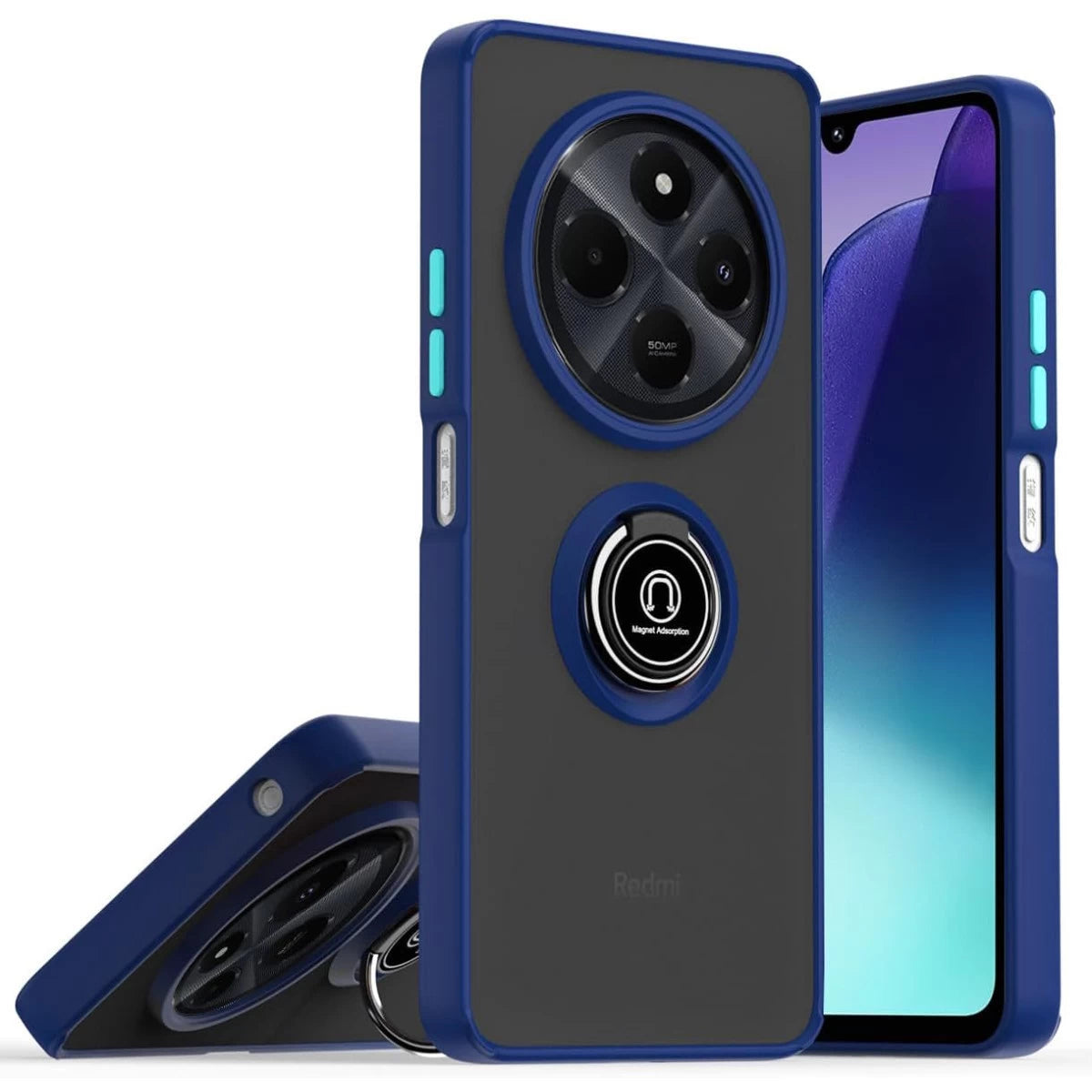 Realme C75 4G Kılıf Montreal Yüzüklü Silikon Kapak - Lacivert