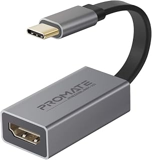 Promate Type-C den HDMI a Bağlantı Kablosu Ultra Hızlı 4k30hz Dönüştürücü/PROMATE MEDIALINK-H1.GREY