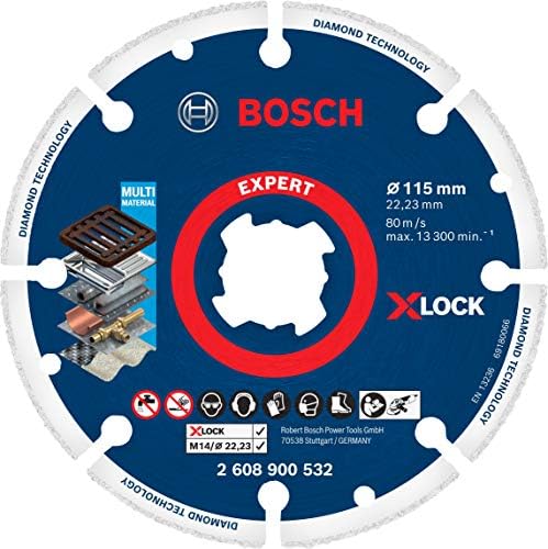 1x EXPERT Diamond Metal Wheel X-LOCK Kesme Diski 115 mm (Dökme demir, Paslanmaz çelik, Çelik, Demir içermeyen metalle, Ø 115 mm, Aksesuar Küçük Avuç Taşlama Makinesi)