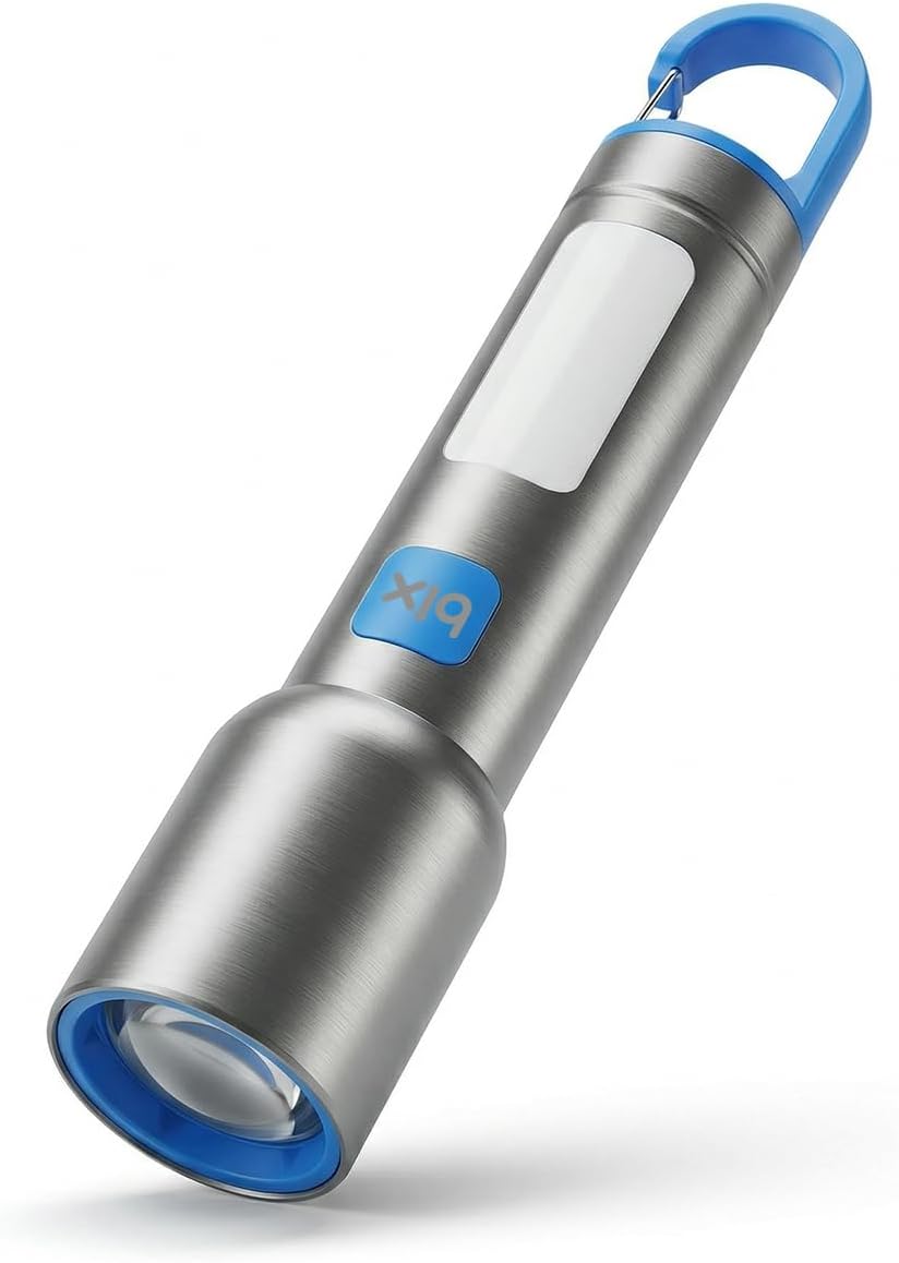 Bix BX1010FL Beyaz-Mavi-Turuncu 3 Renk LED Özellikli Max 500 Lümen ve 500 Metreye Kadar Menzilli USB-C Şarj Edilebilir 10W El Feneri