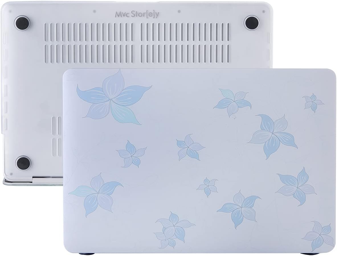 MacBook Air 13 inç Uyumlu Desenli Mat Sert Kapak Kılıf | A1932 A2179 A2337 M1 | Ultra İnce PC Hard Shell, Çizilme ve Darbe Koruma Mavi