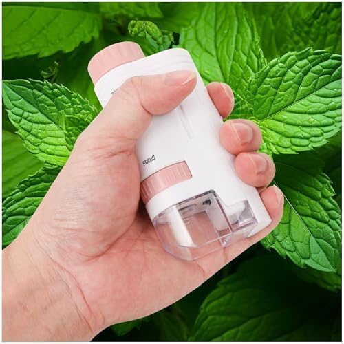 Mini El Mikroskopu, 200X Büyütme Kapasitesi, LED Işıklı Tasarım, HD Yüksek Görüntü Kaliteli, Tek Elle Rahat Kullanımlı, Hafif ve Kompakt Tasarımlı, Eğlenceli ve Öğretici Mini El Keşif Mikroskopu
