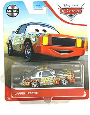 Pixar Cars Metal Serisi 1:55 Ölçek, Darrell Cartrip (Kırmızı Alevli Gümüş Gövde)