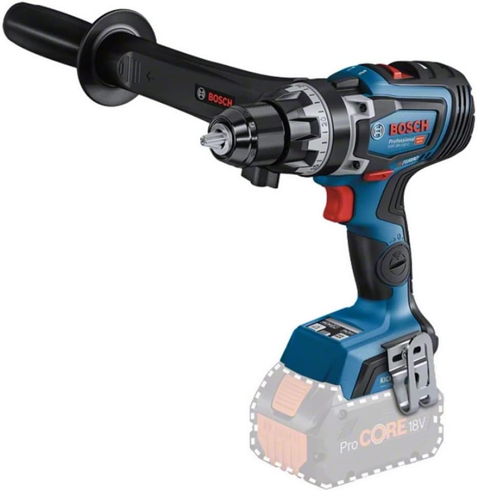 Bosch Professional 18 V System BITURBO akülü matkap GSR 18 V-150 C (maksimum tork 150 Nm, devir sayısı 2.200 dk., ilave sap dahil, pil/şarj cihazı dahil değildir)