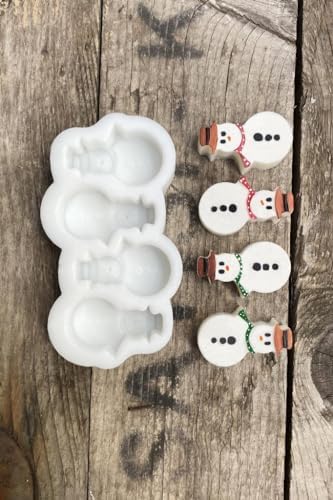 Kardan Adam Mini Dörtlü Mum Kalıbı (Silikon)