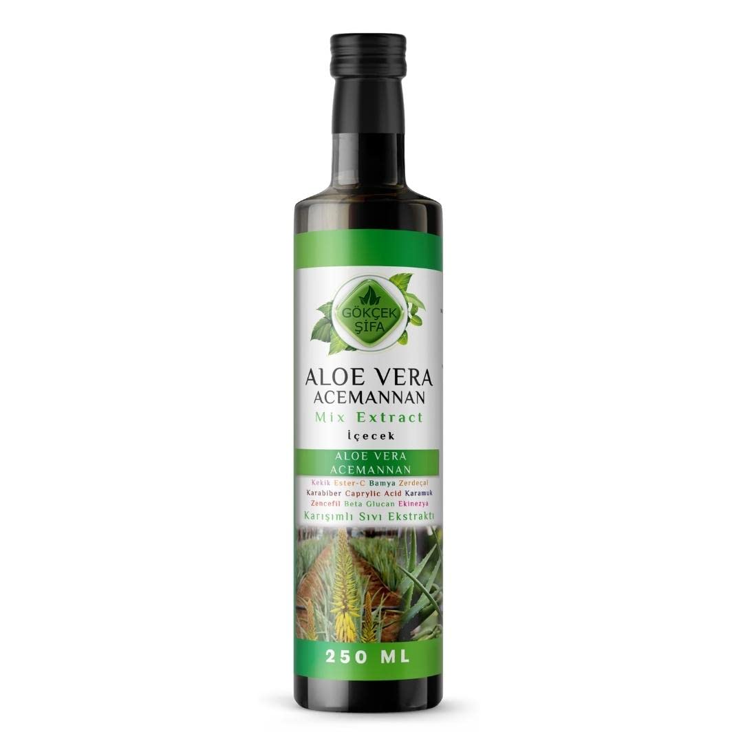 Gökçek Şifa Aloe Vera Acemannan Mix Extract (Aloe Vera Acemannan Karışımlı Sıvı Ekstrakt) 250 ML