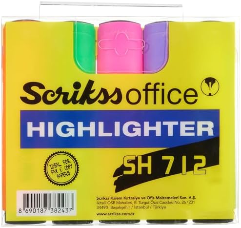 Office Sh712 Fosforlu Kalem 5'li Blister Paket Karışık Renk