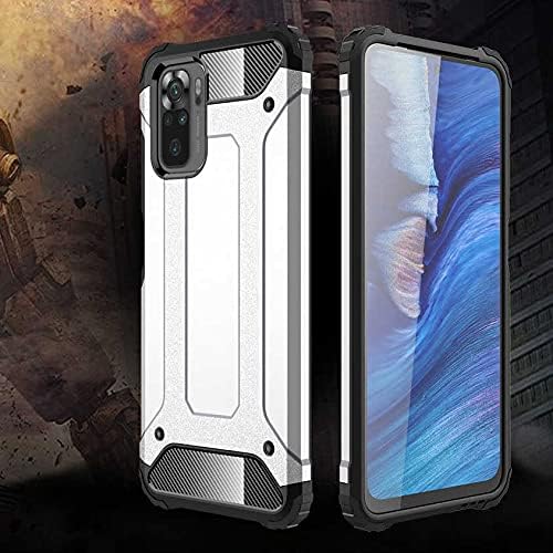 Xiaomi Redmi Note 10S ile uyumlu Çİft Katman Koruyucu Crash Military Tank Kılıf - Kırmızı
