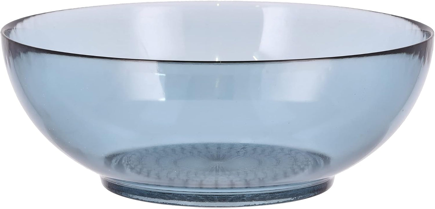 BITZ Kusintha Salata Kasesi, Büyük Cam Kase, Çap 24 cm, Mavi