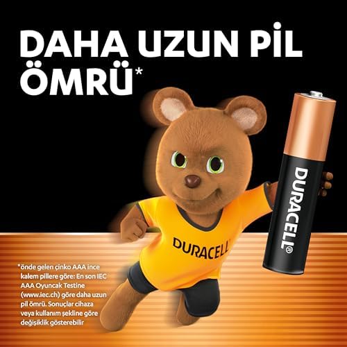 BASIC AAA Alkalin İnce Kalem Pil (8'li Paket) – 1,5V – Daha Uzun Ömürlü – Günlük Cihazlar için Güvenilir Güç – Plastik İçermeyen Ambalaj - MN2400