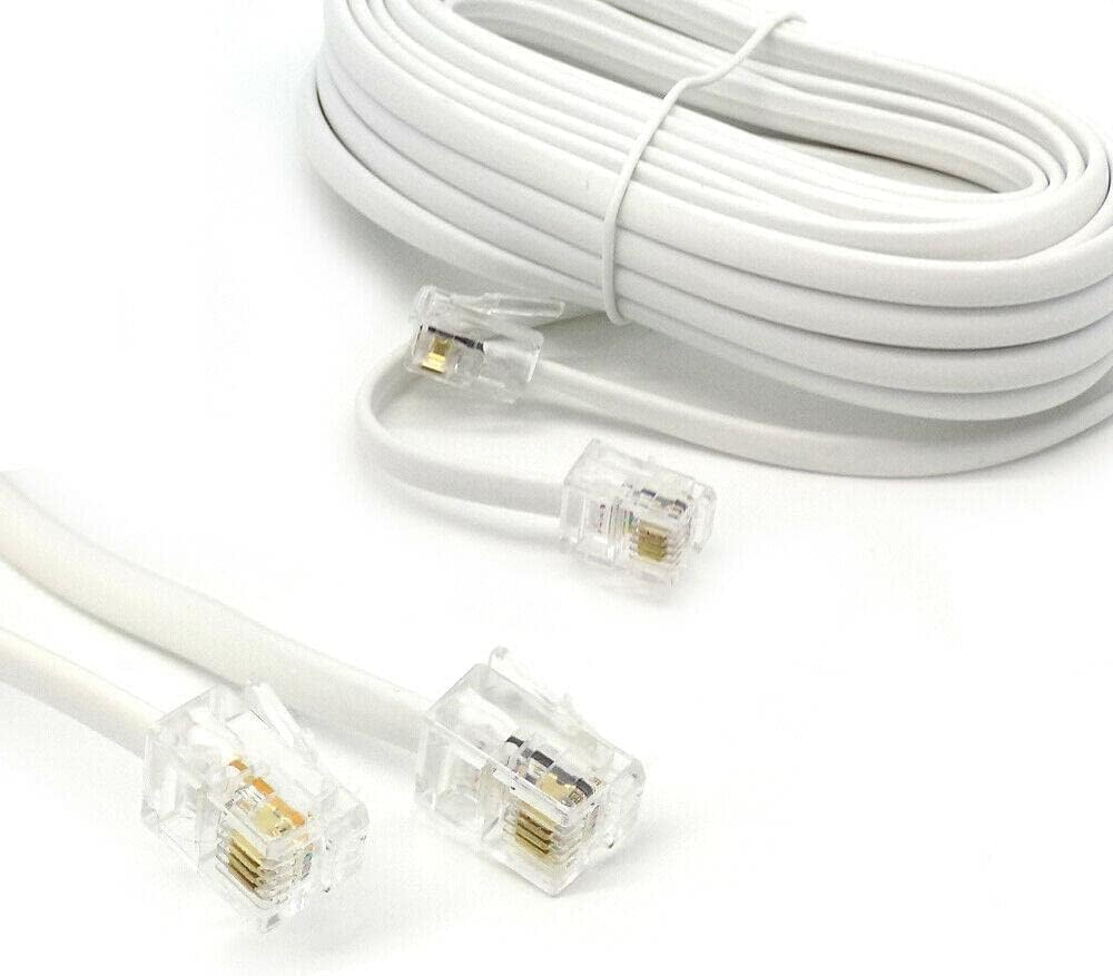 Telefon Kablo, RJ11 Bağlantı, 2 Pin Telefon Fax Kablosu (20 METRE)