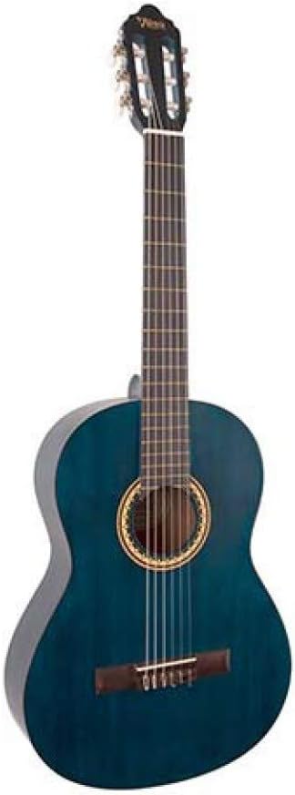 VALENCIA VC204TBU KLASİK GİTAR, SCALE 4/4,ŞEFFAF MAVİ MAT, KAPAK