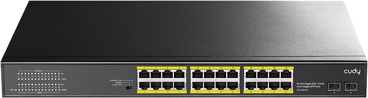 Cudy GS1028PS2 2 Port SFP, VLAN, CCTV, 24 Port Gigabit 300W PoE+ Metal Switch