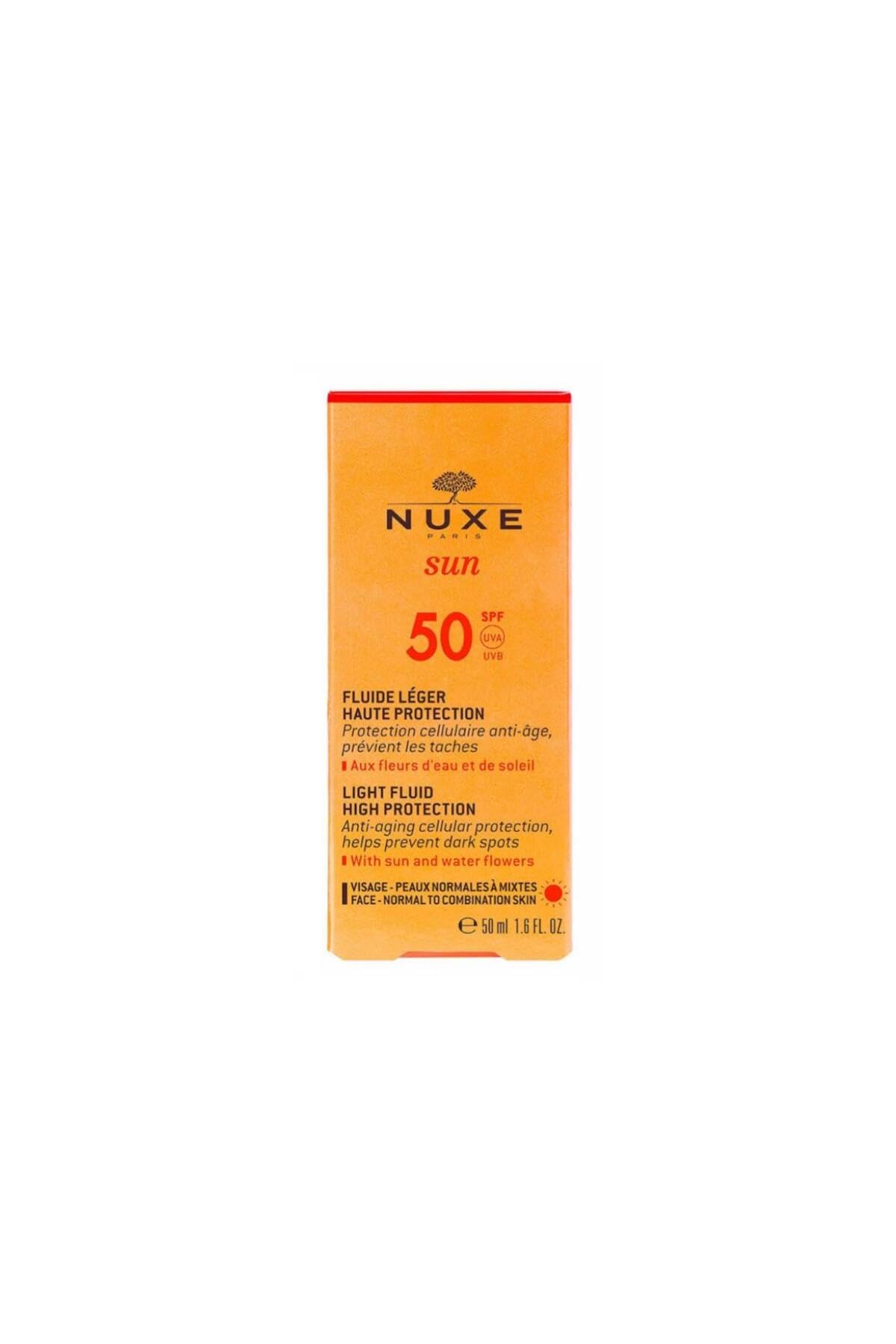 Nuxe Sun SPF50 Light Fluid Güneş Kremi, 50 ml, Yüz