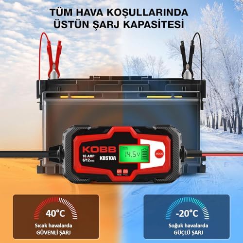 KBS10A 6/12V 200A Dijital Akü Şarj/Akü Bakım/Desülfatör ve Power Supply