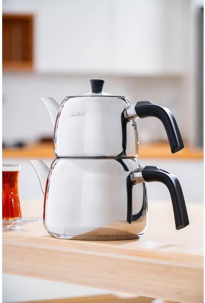 Acar Alvez Aile Boy Çelik Çaydanlık Takımı AR-08588