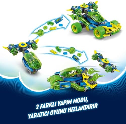 Mateo ve Z-Blob Aksiyon Yarış Arabası 71491-8 Yaş ve Üzeri Kız ve Erkek Çocukları için Yaratıcı Oyuncak Araç Yapım Seti, Doğum Günü Hediyesi (485 Parça)
