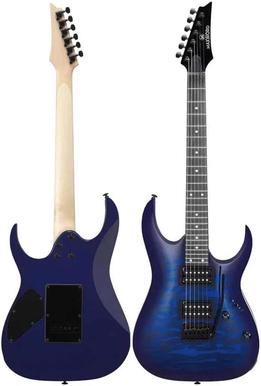 Maxword Grade Blue Rosewood Klavye HH Yüksek Kaliteli Elektro Gitar