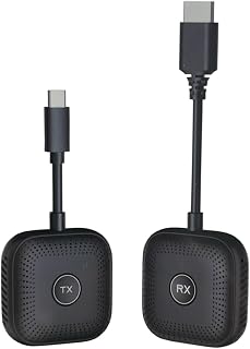 Coverzone Kablosuz HD Görüntü Aktarıcı Seti USB-C TX RX | 1080P 60Hz Tak Çalıştır | Bilgisayar TV Bağlantı Kiti | İnternetsiz Ekran Yansıtma - S1 Type C