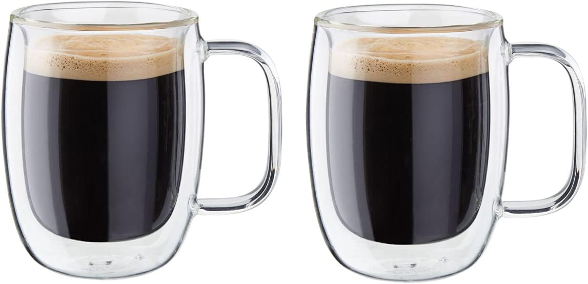 Sorrento Çift Camlı Kulplu 2'li Espresso Bardak Seti, 134 ml, Cam, Şeffaf Cam