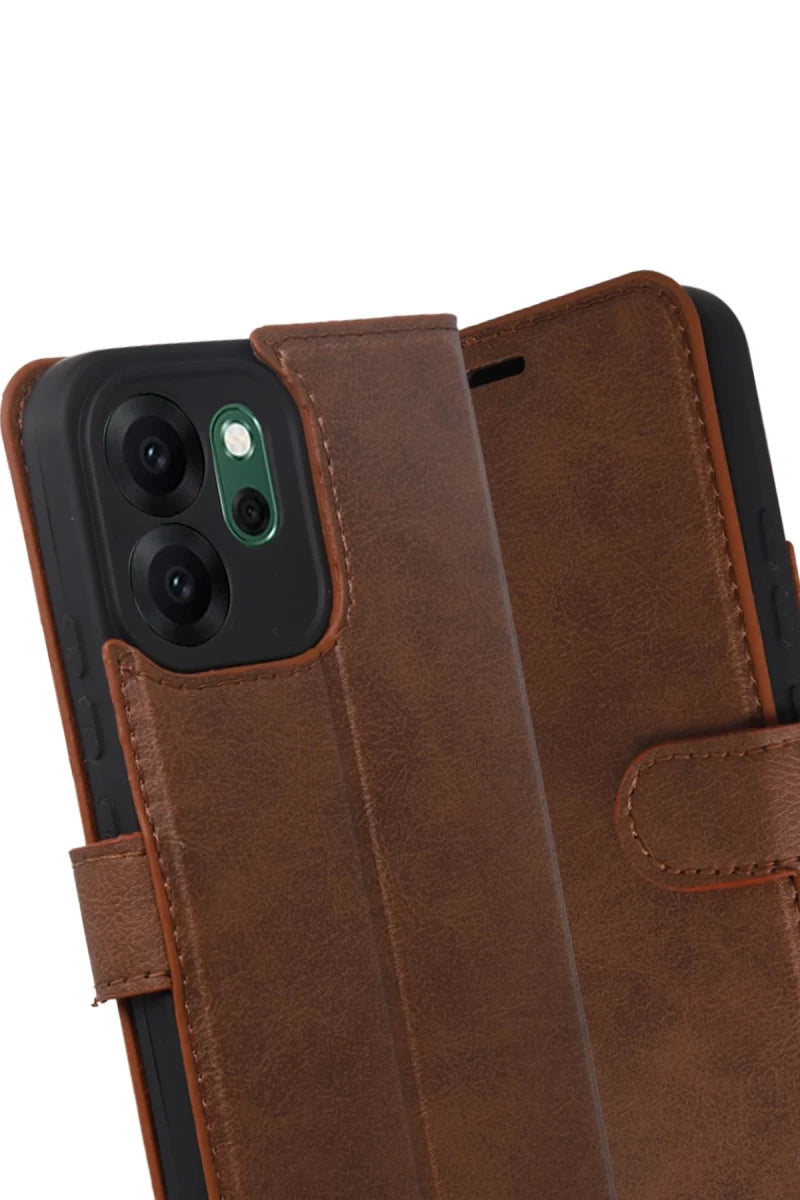 Oppo Reno 14F Trend S Plus Kapaklı Kılıf - Taba