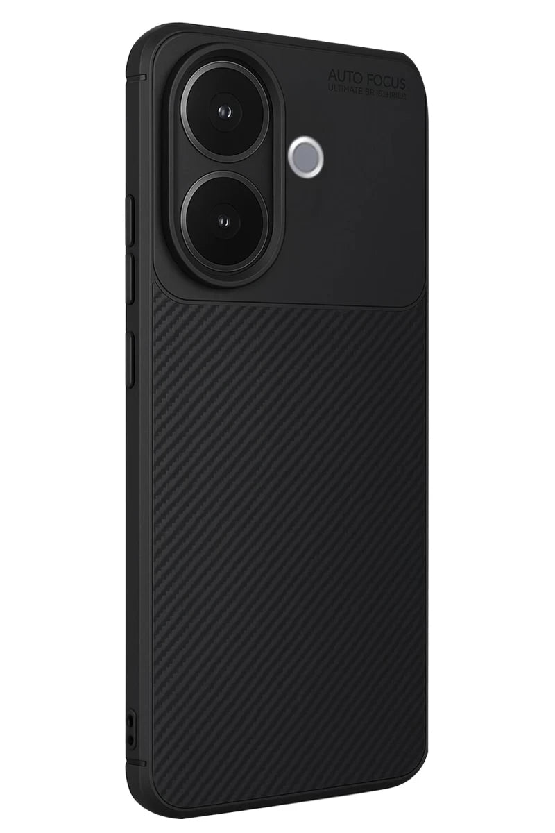 Vivo V60 Lite Auto Focus Karbon Kapak - Siyah
