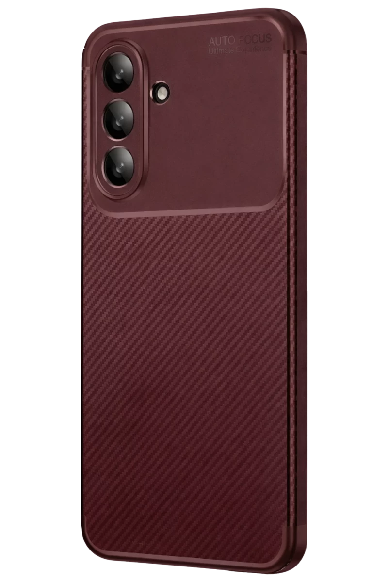 Samsung Galaxy A26 Kılıf Auto Focus Karbon Kapak - Bordo