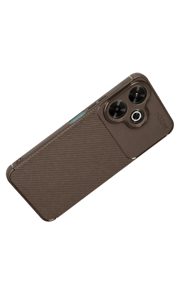 Xiaomi Redmi 13 4G Kılıf Auto Focus Karbon Kapak - Kahverengi