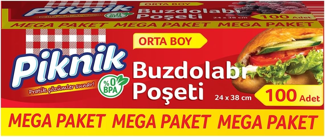 Piknik Gıda Ambalaj Buzdolabı Poşeti Orta-Mega 100'lü 1536