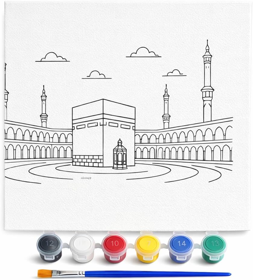 Ramazan Desenli Tuval Etkinlik Boyama Ramazan Süsleri, Ramazan Süsü, Ramazan Süslemeleri 20-20 cm Ramazan Dekorasyon