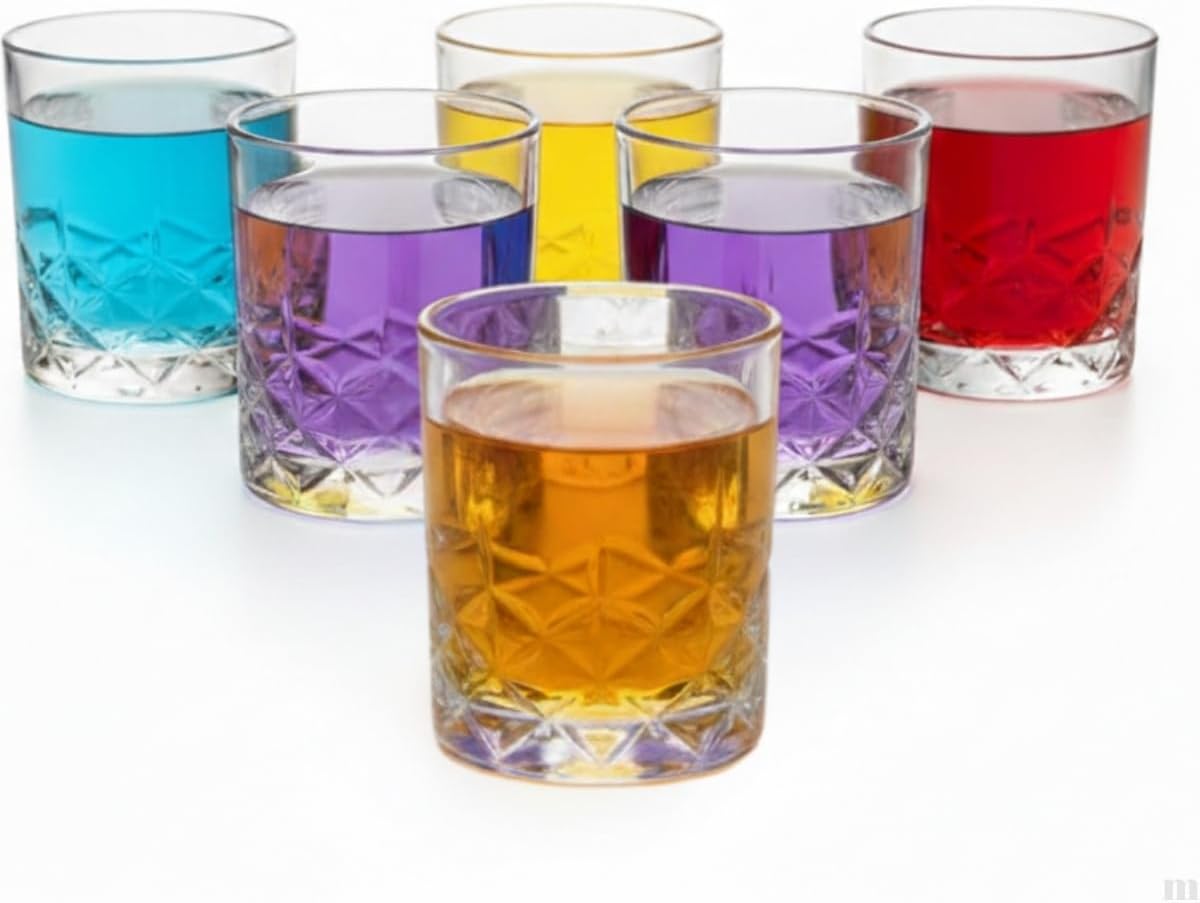 6’lı Kahve Yanı Bardağı Seti 75 ml – Desenli Cam Mini Bardak, Espresso & Türk Kahvesi Su Bardağı, Şık ve Dayanıklı Tasarım
