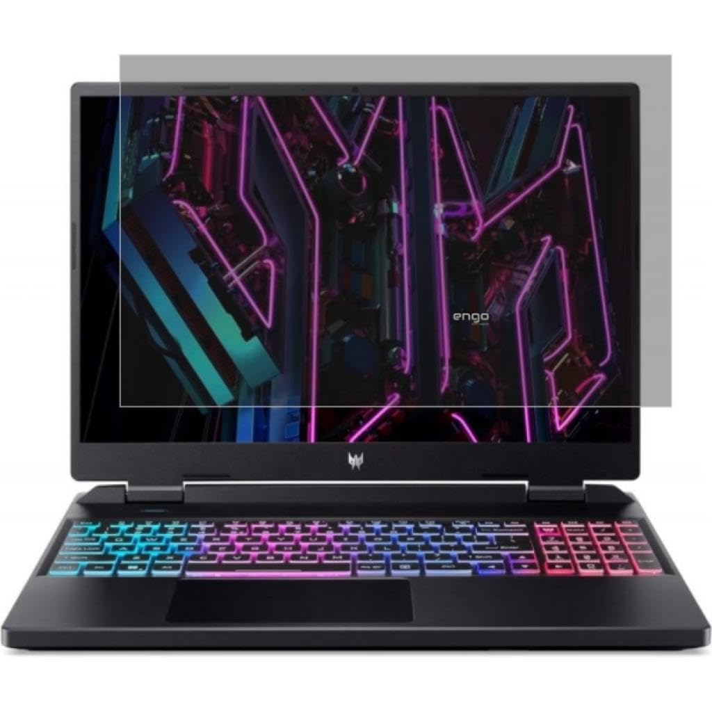 Engo Acer Predator Helios 18 İnç İle Uyumlu Hayalet Ekran Koruyucu Notebook, Yandan Görünmeyen Anti-Spy Gizlilik (Privacy) Laptop Koruması, 9H Temperli Nano Kırılmaz Esnek Cam, Parlama Önleyici 16:10