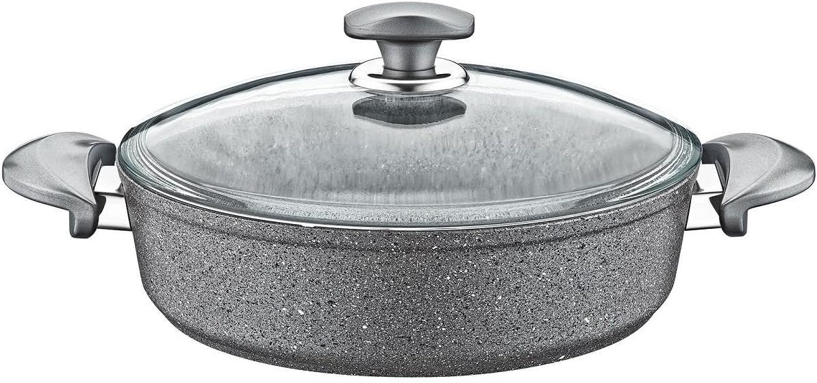 Oms Collection 34 cm Granit Karnıyarık Tenceresi Gri