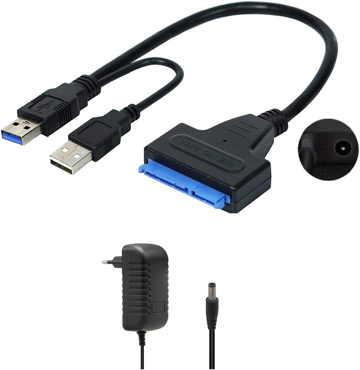 USB 3.0 2.5 3.5 İnç Sata SSD HDD Hard Disk Çevirici Dönüştürücü + Adaptör