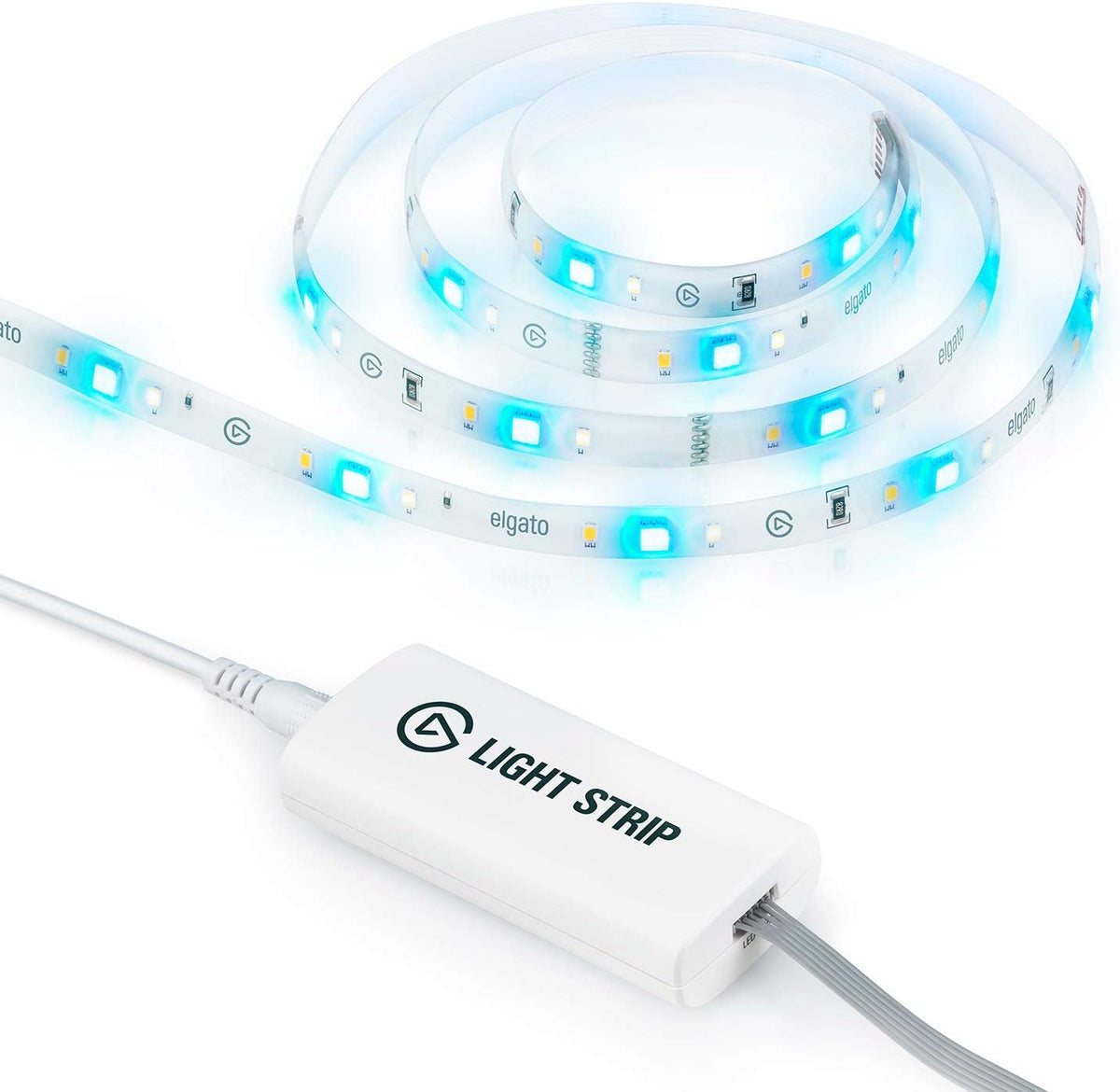 Elgato Light Strip Işık Şeridi, RGBWW Led, 16M Renk ve Sıcaklık Ayarlı Ekstra Beyaz Led, 2000 Lümen, Mobil&Windows&Mac Uygulamaları ve Stream Deck ile Kontrol Edilebilir (10LAA9901)