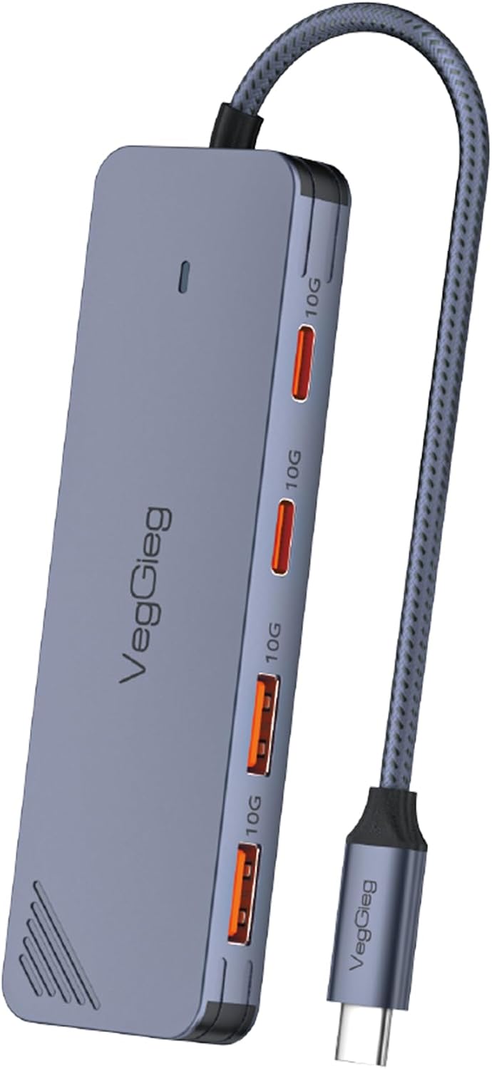 VegGieg 4 Portlu 10Gbps Type-C to 2*USB-A 2*Type-C USB 3.2 Gen2 USB Çoklayıcı Dönüştürücü Hub