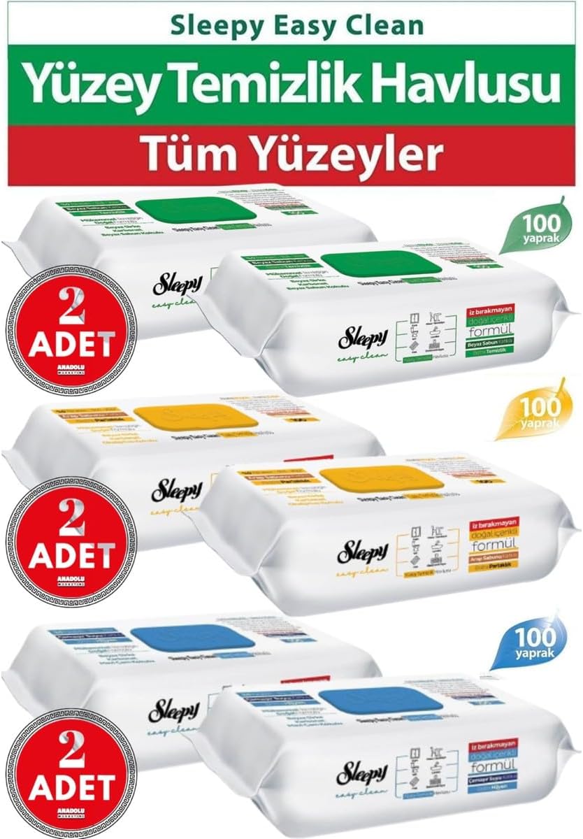 Sleepy Easy Clean Yüzey Temizlik Havlusu 6lı Set