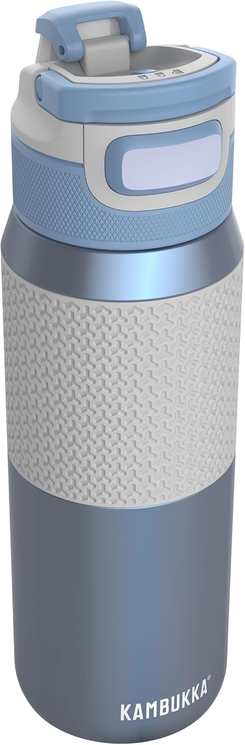 Kambukka Elton Insulated içecek şişesi – 750 ml – gök mavisi – 3'ü 1 arada kapak – Snapclean® teknolojisi