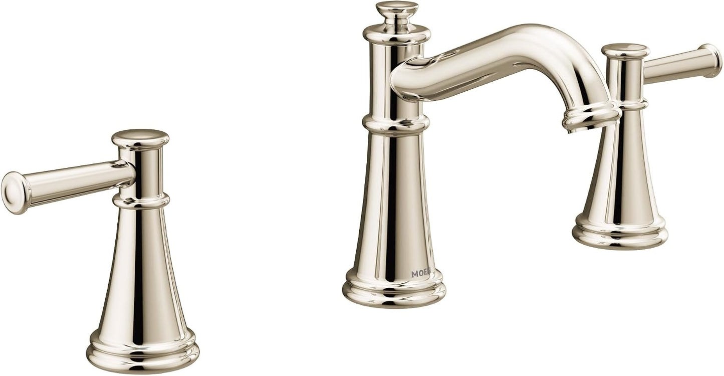 Moen T6405NL Belfield İki Kollu Yaygın Banyo Musluğu, Cilalı Nikel