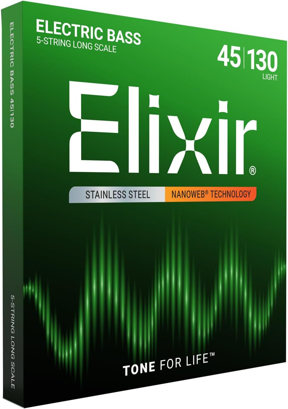 Elixir 045-130 Nanoweb Çelik Sarım 5 Telli Bas Gitar Tel Seti (14777)