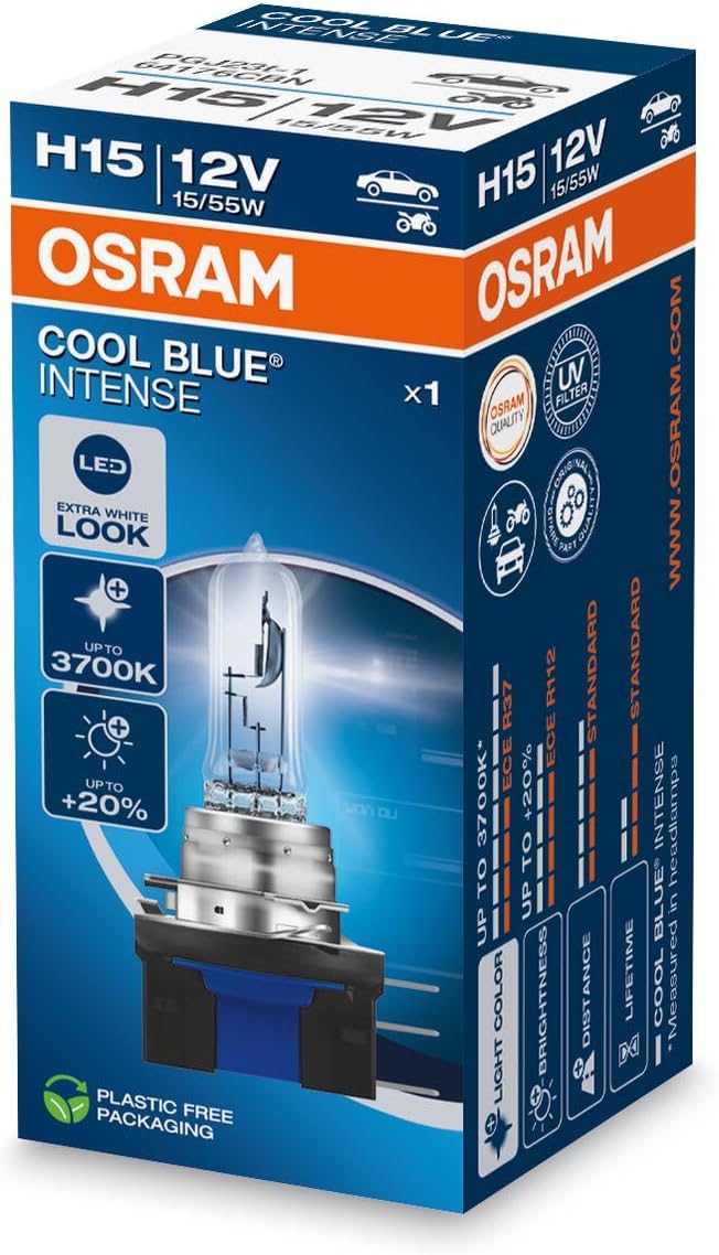 OSRAM Ampul 12V H15 15/55W Cool Blue Intense Serisi%20 Fazla Beyaz Işık OSR 64176CBN
