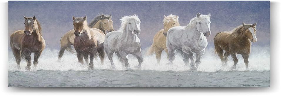 tabloshop Koşan Atlar Panorama Tablo - 150x50cm
