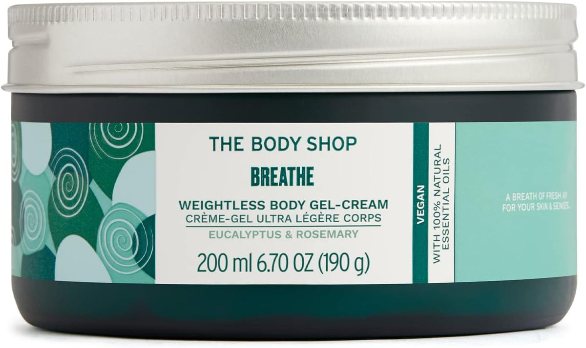 The Body Shop Ağırlıksız Vücut Jel Kremi Nefes Alın - Okaliptüs ve Biberiye - Vücut Nemlendirici - Besleyici ve Nemlendirici - Vegan - 7.5 oz